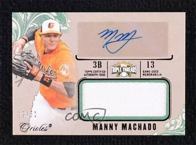 2014 Topps Triple Threads Unity Jumbo Relics Emerald 19/50 Manny Machado Auto • $0.99