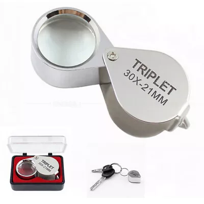 Jewelers Eye Loupe Pocket Magnifier Magnifying Glass Jewelry Diamond 30x21mm • £4.29