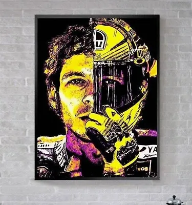 Valentino Rossi 46 Moto GP Sport Star Pop Art Poster Sports Wall Art Hom • $18.99