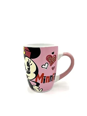 Vtg Disney Minnie Mouse Mug With Yellow Flower In Hair Pink Red Heart Big Kiss • $9.99