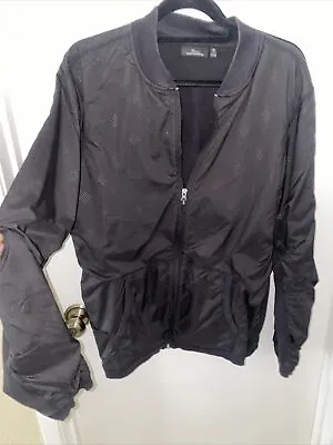 Bomber Jacket Coat Black Marc Anthony Men's Slim-Fit Full Zip Size XL Collarless • $21.13