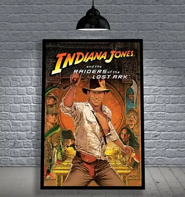 $109.99 • Buy Indiana Jones Raiders Of The Lost Ark 1981 Framed Movie Poster Print Cinema 