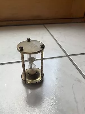 Antique Vintage Brass 2  Sand Time 5 Minute Nautical Hourglass Desk Shelf Deco • $10