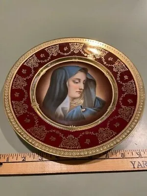 Royal Vienna Cabinet Portrait Plate Blessed Mother Mary Saint Virgin 10  • £158.31