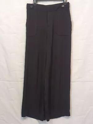 Women's Simply Vera Wang Flowy Black Dress Pants W/ Pockets And Buttons - Medium • $18