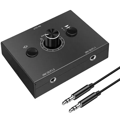 3.5mm Audio Switcher 2 Input 1 Output/1 Input 2 Output Audio Splitter Swit A4B6 • $17.31
