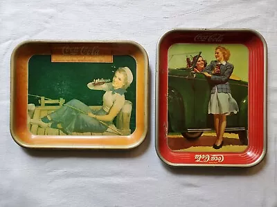 Vtg 1940's Coca-cola Advertising Trays - Pre Owned • $109.99