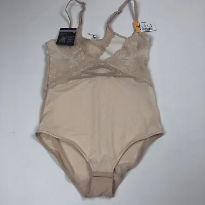 Maidenform Allover Solutions Shapewear Sz Small Lace Nude Adjustable Straps NWT • $13.99