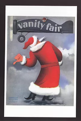 VANITY FAIR MAGAZINE COVER ART POSTCARD December 1935 Paolo Garretto Santa Claus • $2.36