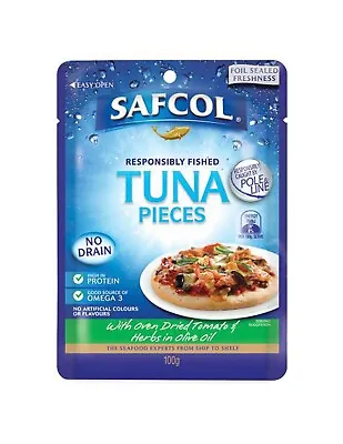 Safcol Gourmet On The Go Tuna With Tuna & Oven Dired Tomato Pouch 100gm • $3.95