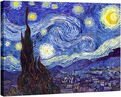 Starry Night Canvas Print Of Van Gogh Oil Paintings Reproduction Modern Canvas P • $20.74