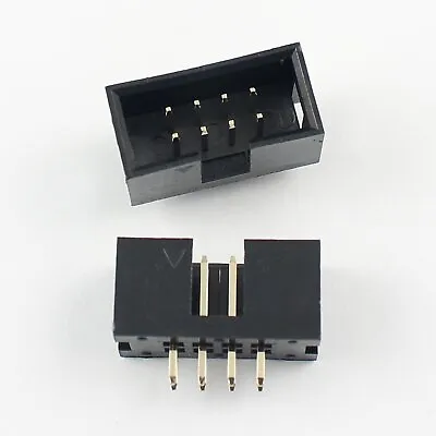 5Pcs 2.54mm Pitch 2x4 Pin 8 Pin Straight Male Shrouded Box Header IDC Connector • $1.09