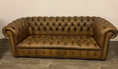 Chesterfield Full Buttoned Three Seater Sofa Classic Piece Lovely Rich Colour • £695