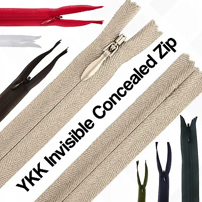 Closed-ended Invisible Separating YKK Zips With Nylon Zipper For Leather Coats • £3.59