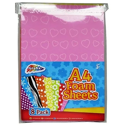 A4 Foam Coloured Sheets - Pack Of 8 Individual Colours And Styles • £3.85