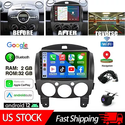 For 2007-2014 Mazda 2 GPS Radio Wifi Android 13 Car Stereo Navigation Head Unit • $128