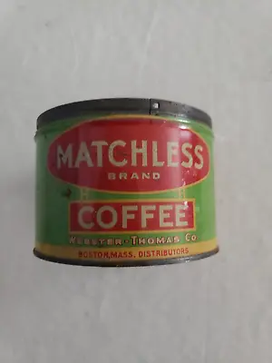 Vintage MATCHLESS BRAND Coffee Can Tin WEBSTER THOMAS CO BOSTON MA RARE NO LID • $39.95