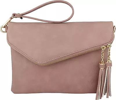 B BRENTANO Fold-Over Envelope Wristlet Clutch Crossbody Bag  • $19.95