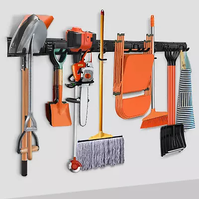 Wall Mount Tool Storage Rack: Heavy-Duty Organizer For Garden Tools Ladders Sp • £102.22