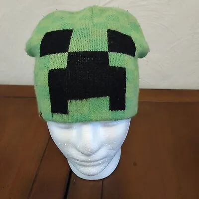 Minecraft Creeper Face Jinx Green Beanie Hat Winter Cap Acrylic Mojang Gamer • $9.99