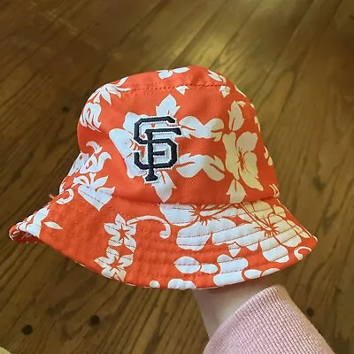 San Francisco SF Giants Orange Hawaiian Print Floppy Bucket Hat 2017 SGA • $29.99