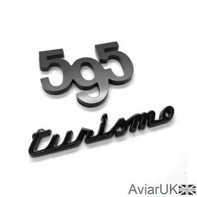 Gloss Black Rear Boot Fiat Abarth 595 Turismo Metal 3D Badge Emblem 500 UK • £16.95