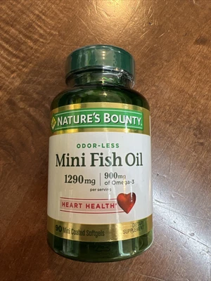 $18.99 • Buy Nature's Bounty Mini Fish Oil 1290mg Omega 3 900mg Heart Health Support 90ct