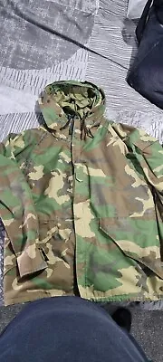 £50 • Buy Genuine US Army Woodland Camo GoreTex ECWCS Parka Jacket Size Medium/Reg