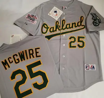 Majestic 1989 Oakland A's MARK McGWIRE World Series Baseball JERSEY GRAY NWT • $129.99