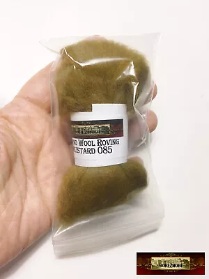 HR085-005-FS MOREZMORE OLIVE GREEN 5g 100% Merino Wool Roving 66S Needle Felt • $6.80