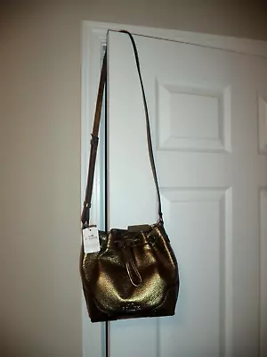 COACH Womens Baby Mickie Grain Leather Crossbody Bag Metallic Gold F35363 • $443.70