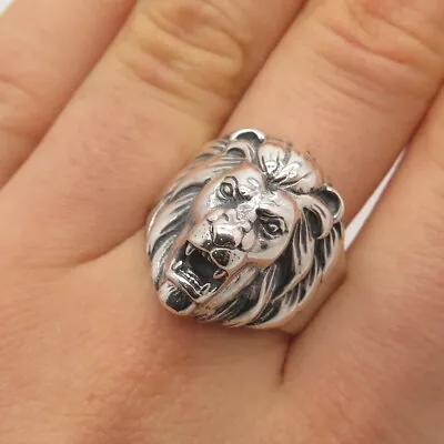 925 Sterling Silver Vintage Lion / Leo Zodiac Sign Ring Size 10.75 • $64.95