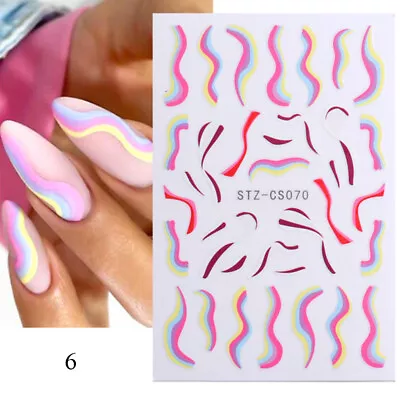 3D Gold Nail Decals Nail Art Sticker Irregular Glitter Stripe Line Nail Designs • $0.99