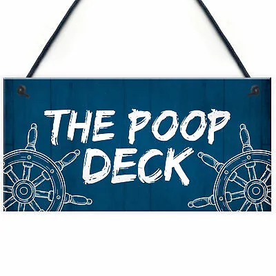 Funny Nautical Theme Sign For Bathroom Toilet Loo Beach Theme Home Decor • £3.99