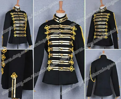 $80.50 • Buy Michael Jackson Military Prince Black Cosplay Costume Gold Stripe Short Jacket#