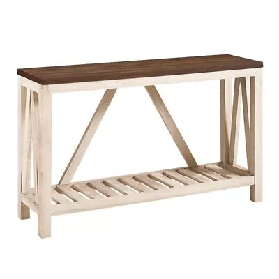 Walker Edison 52  A-Frame Rustic Wood Entry Console Table In White Oak • $215.30