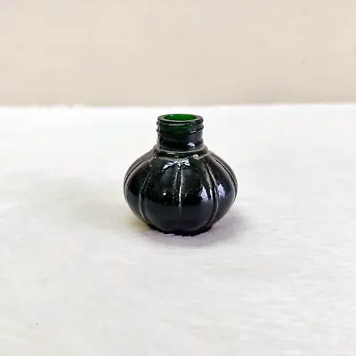 $150 • Buy 19c Victorian Perfume Dark Green Mould Glass Bottle Decorative Collectible Old