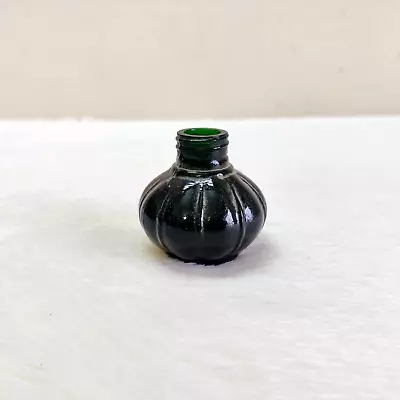 $150 • Buy 19c Victorian Perfume Dark Green Mould Glass Bottle Decorative Collectible Old