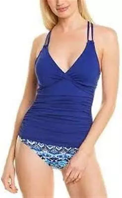 NWT La Blanca SZ 14 Island Goddess Blue Tankini Swim Top #96725 • $34