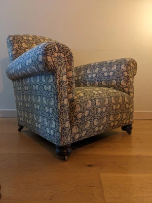 £795 • Buy Quality Victorian Oak Framed Armchair Refurbished In William Morris Pimpernel