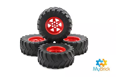 Genuine LegoⓇ 4x Red Tractor Wheel - (15038 / 23798 15038c05) - Free Postage • $62.95