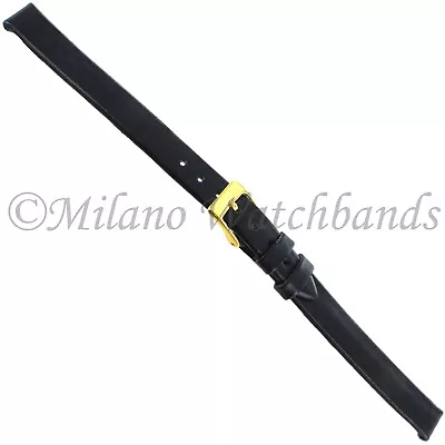 12mm Morellato Black Genuine Leather Unstitched Watch Band Long W/ Defect 116 • $15.95