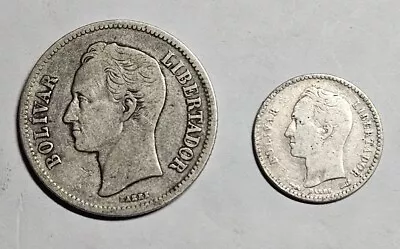 2pc Lot Venezuela Silver Bolivar Coins 1912/1926 • $18