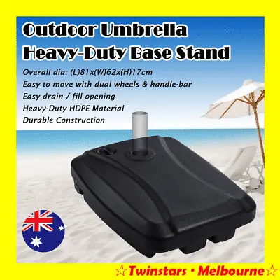 Outdoor Offset Umbrella Holder Base Stand Sand Water Filled Heavy Duty W/ Wheels • $94.95