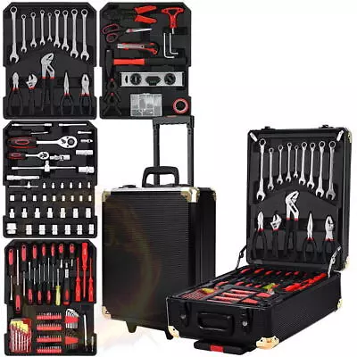 816pcs Tool Kit Trolley Case Mechanics Box Toolbox Portable DIY Set BK • $137.14