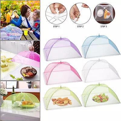 6Pc Coloured Food Cover Pop Up Mesh Net Dome Bug Fly Insect Cake BBQ Collapsible • $13.68