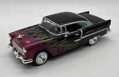 Motor Max 1955 Chevy Bel Air Black Purple Flames Die Cast 1:24 • $23.49