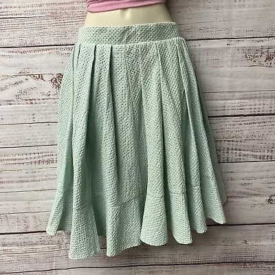 TORRID Green Flared Eyelet Cotton Pleated Circle Mini Skirt Sz 10 NWOT WS-20 • $19.99