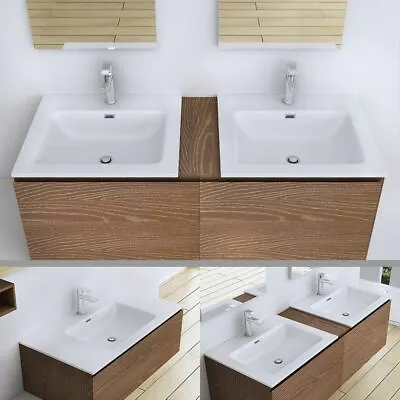 £104.35 • Buy Bathroom Wash Basin Sink Stone Resin Semi-Recessed Vanity Set 900mm X 480mm