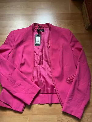 Ladies New Look Pink Collarless Blazer Size 14 Bnwt • £14.99
